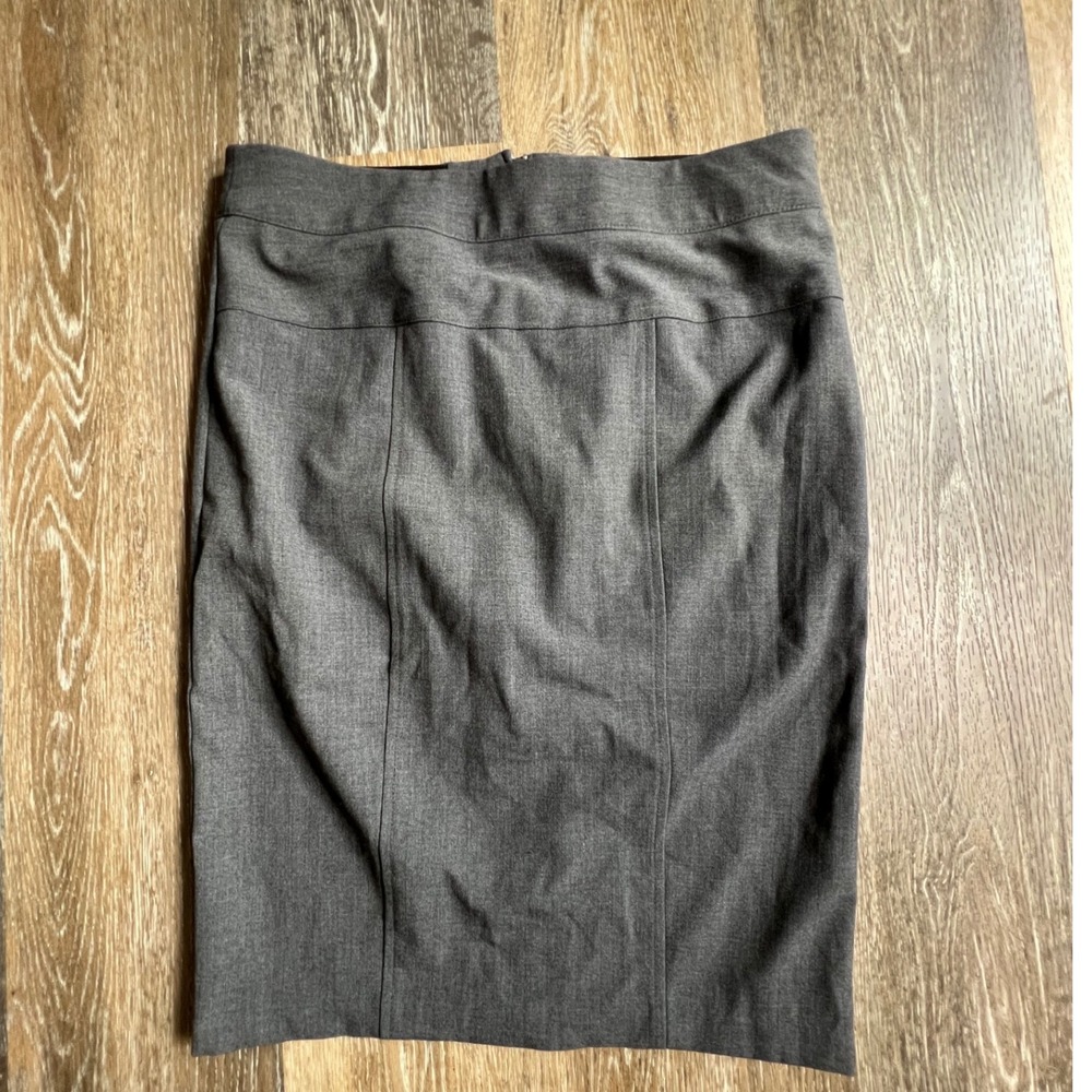 Hollywould Pencil Skirt Women 7 Gray High Waisted Professional Back Slit 3424